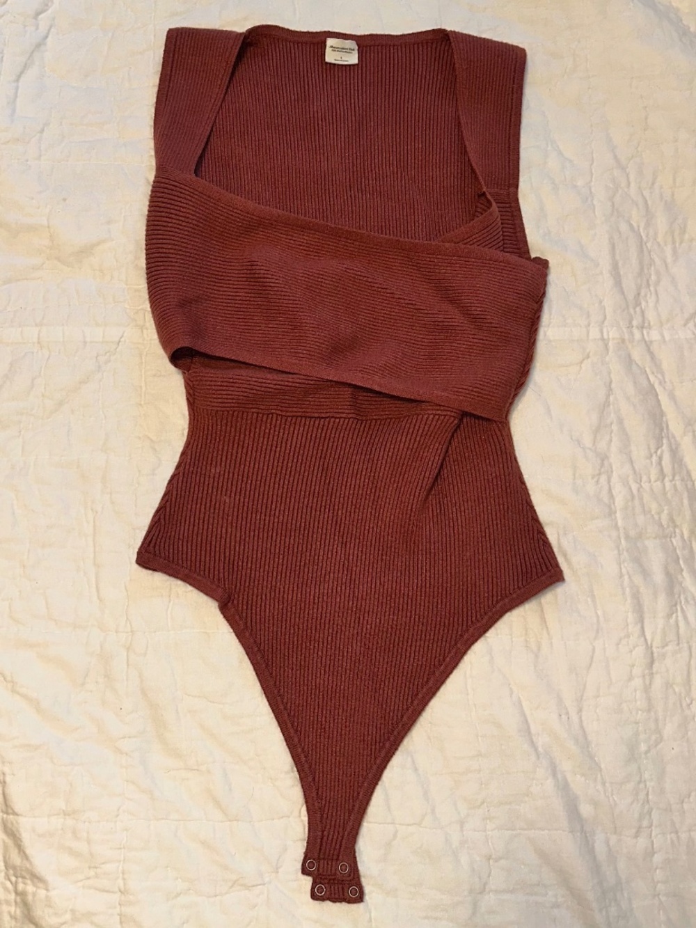 Abercrombie & Fitch Burnt Orange Wraparound Thong Bodysuit
